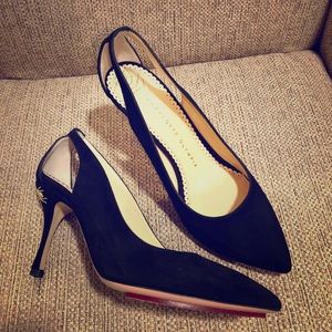 Charlottee Olympia Lauren Black Suede Pump